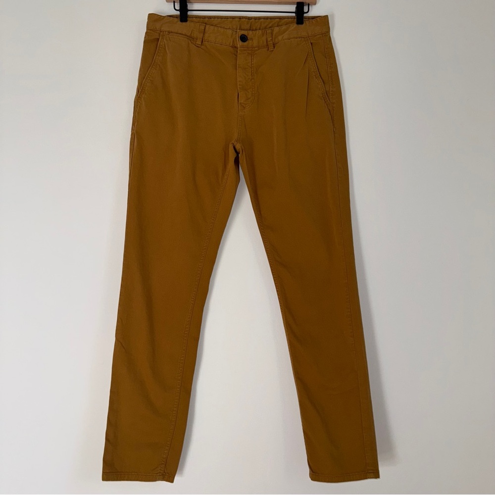 Zara Man Slim Fit Mustard‎ Brown Chino Pants Size 34 Casual Smart Style